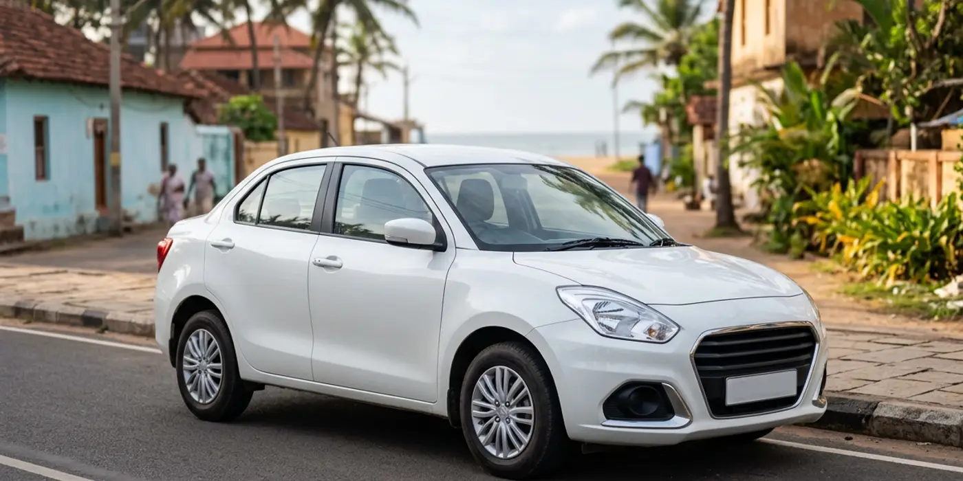 Clean white sedan taxi ready for a Bhubaneswar airport transfer