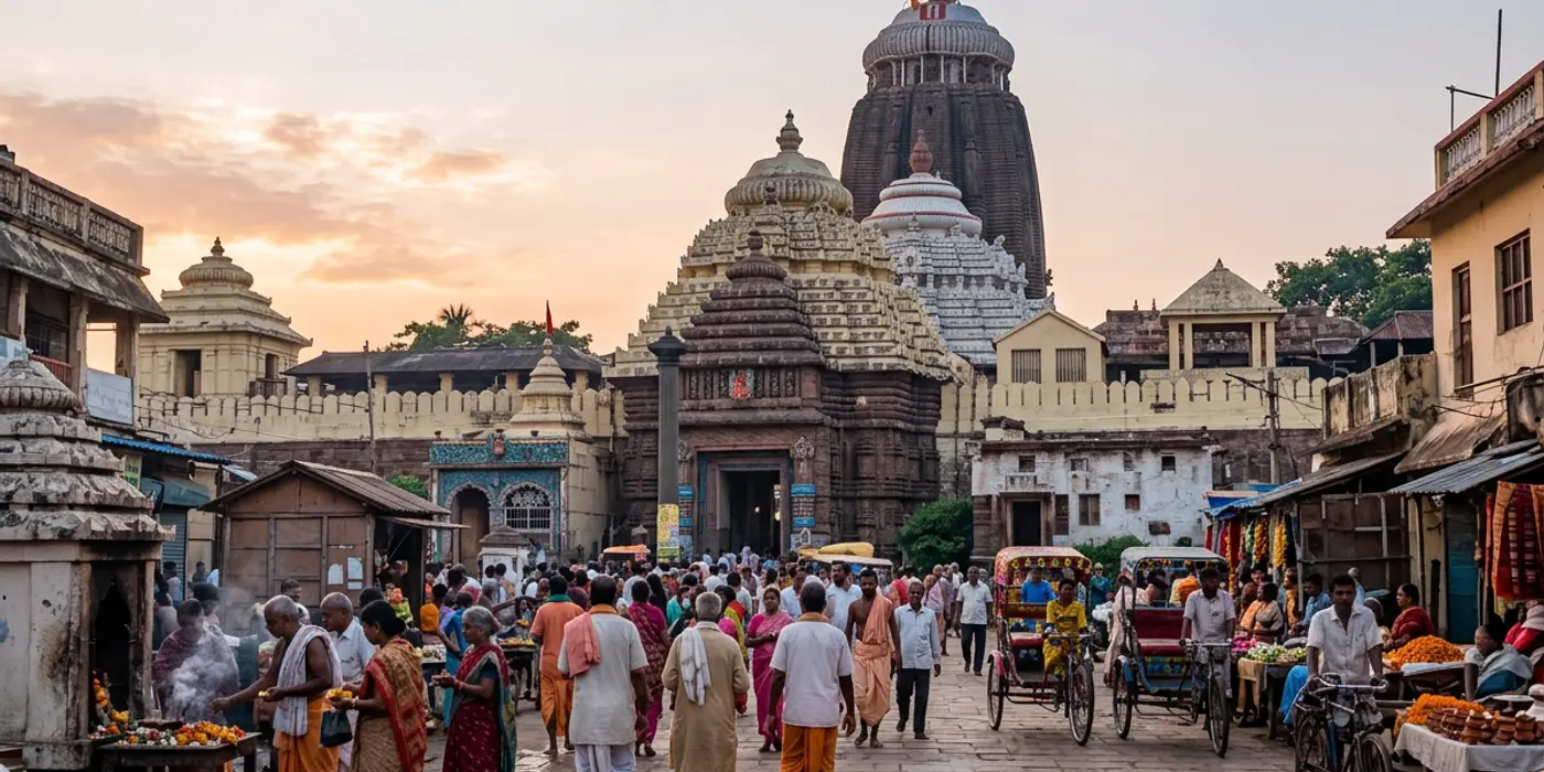 Shree Jagannath Temple and the Grand Road in Puri