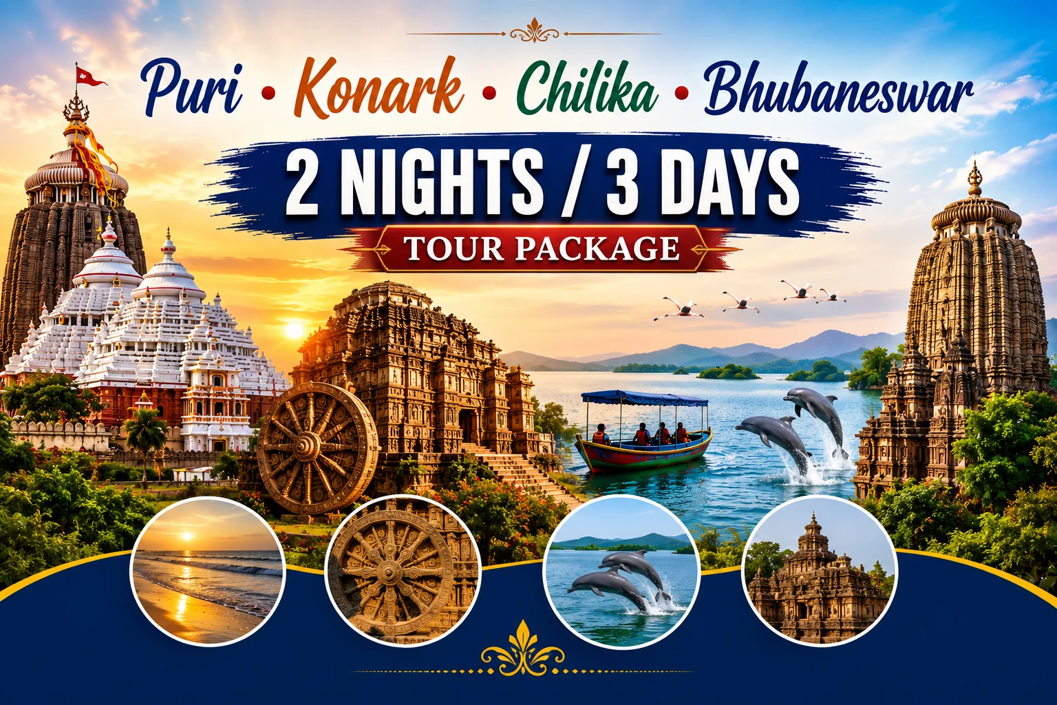Puri Konark Chilika Bhubaneswar Tour Package